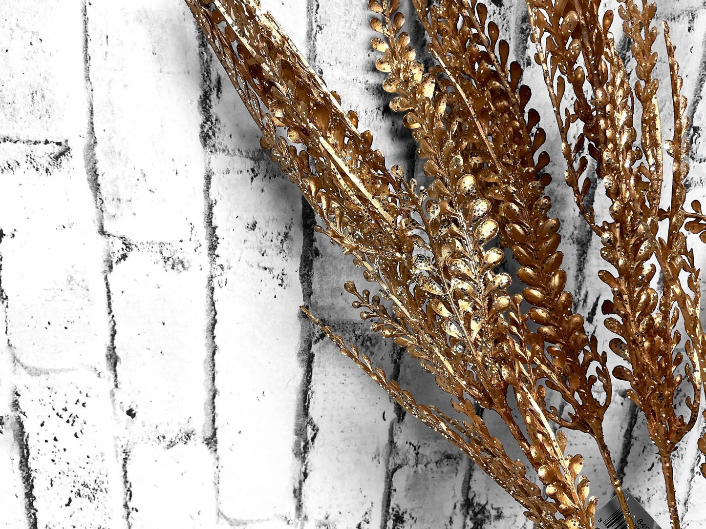 Gold Skinny Fern Bush, 18”H, 84999GD
