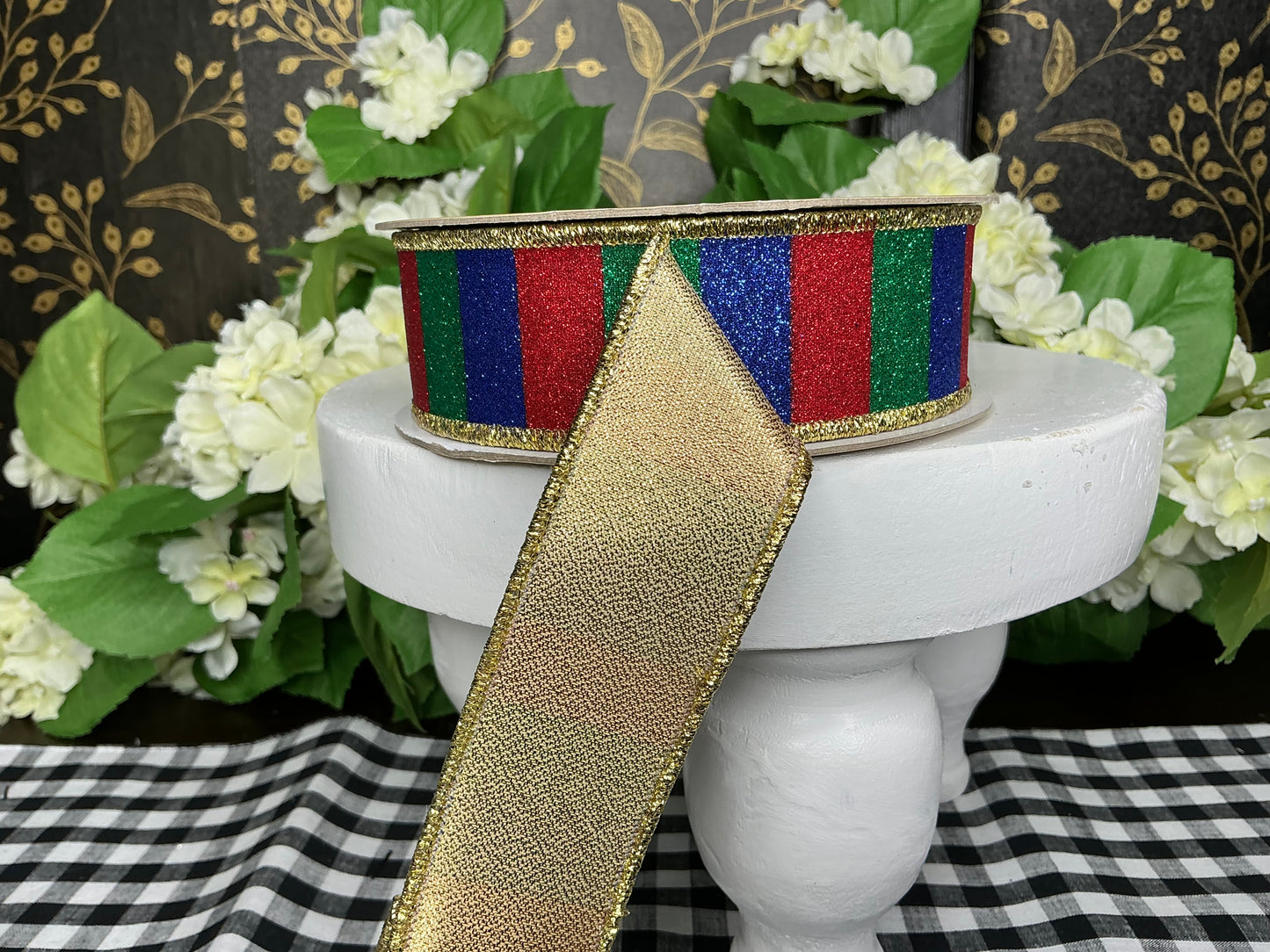 Red/Green/Blue Stripe Ribbon - D’Lux - 1.5”