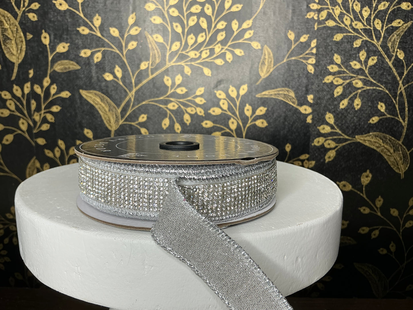 Silver bling ribbon, Nancy Brown, 1”x5YD, 25-800-4