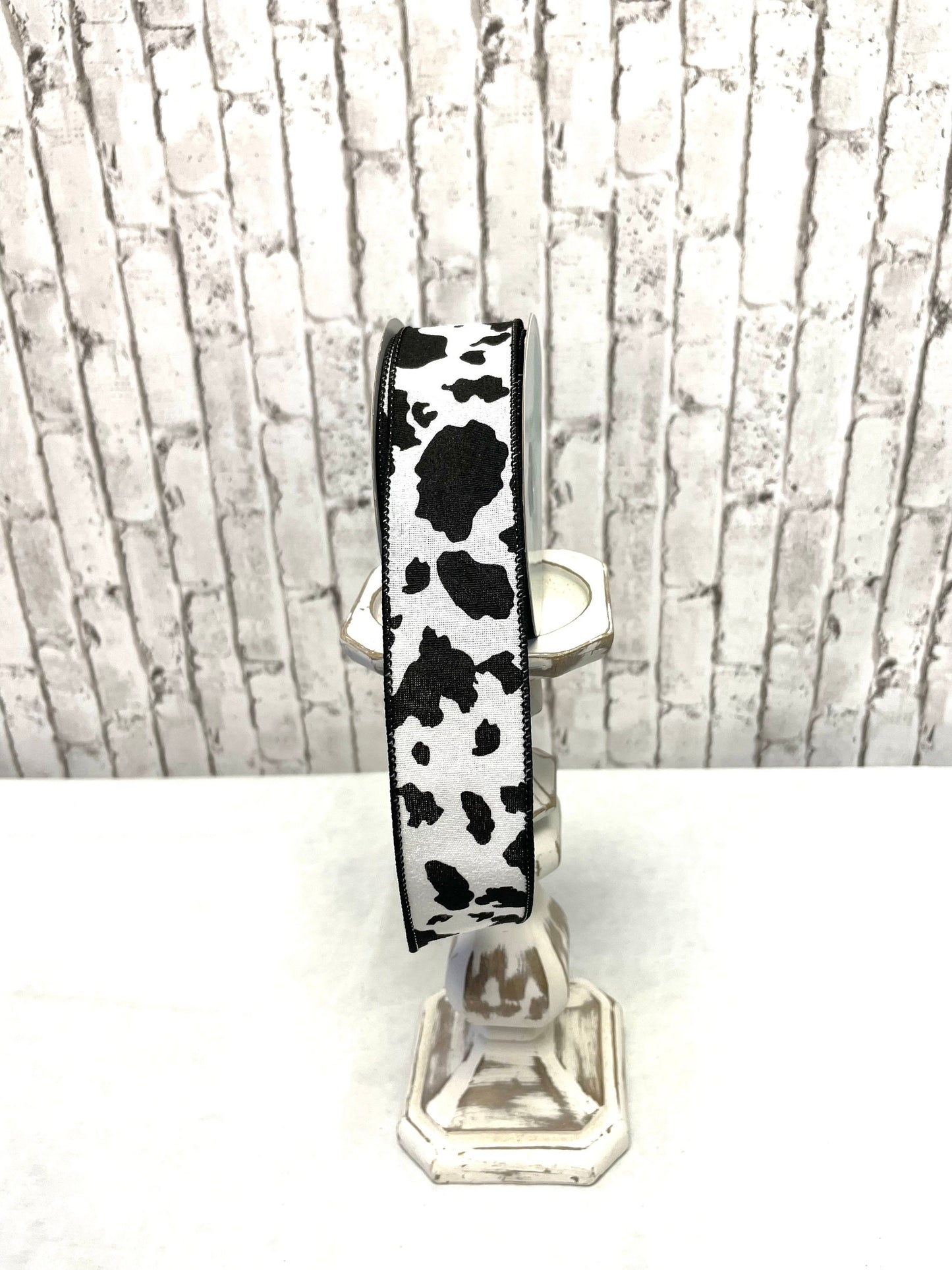 Black and white cow print ribbon, RGB137602