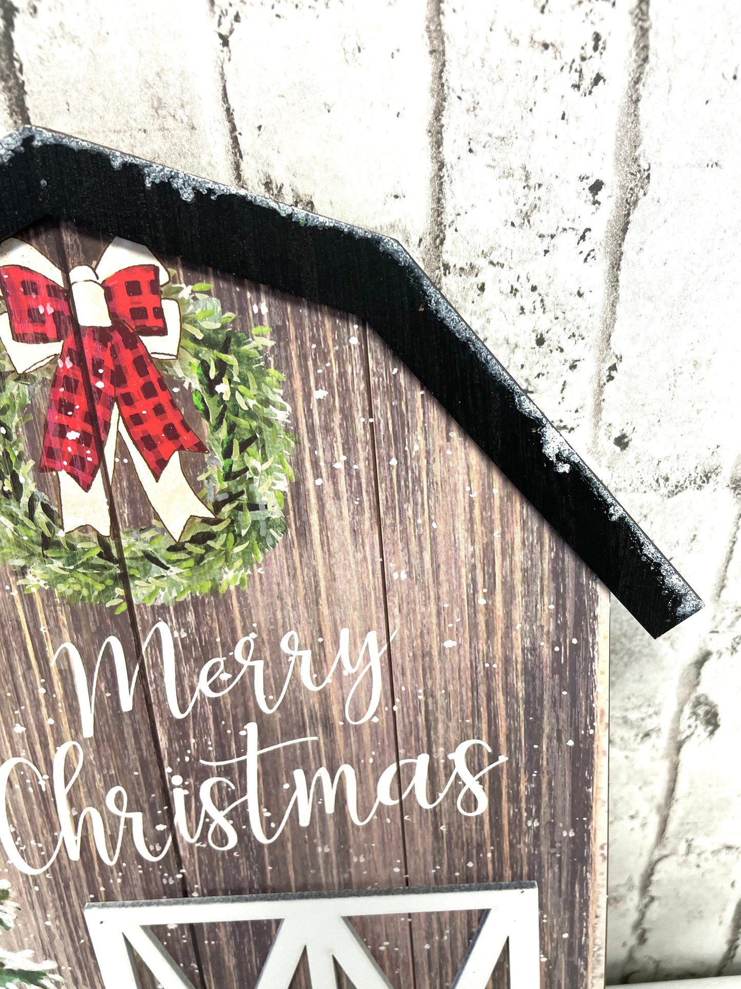 Christmas sign, barn Christmas sign, HH12261, Christmas barn wreath sign, Christmas wreath sign, farmhouse Christmas barn sign