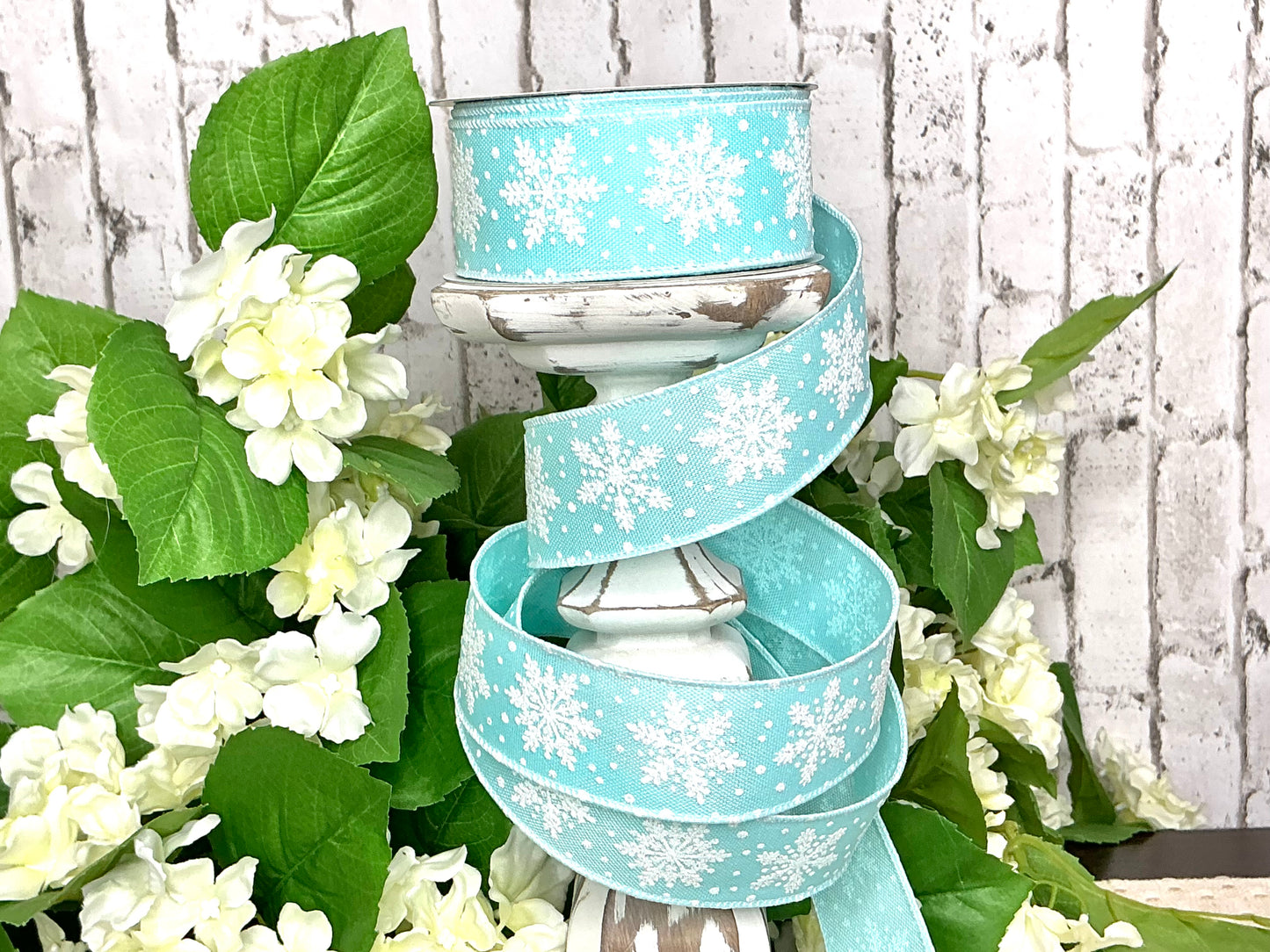 Ice blue ribbon with snowflakes, RGE1972H1