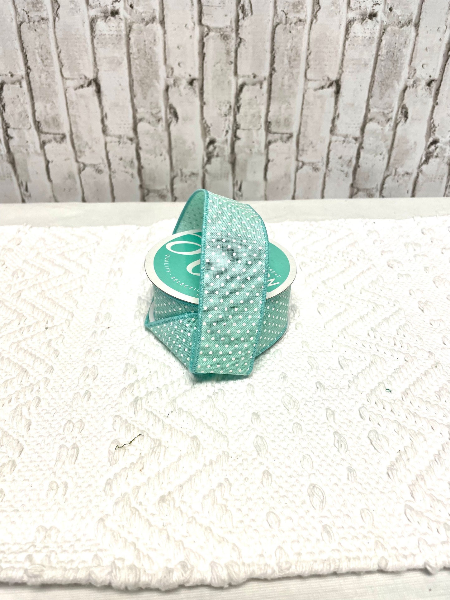 Mint Swiss dot ribbon, mint ribbon, Swiss dot ribbon, RGO1651AN