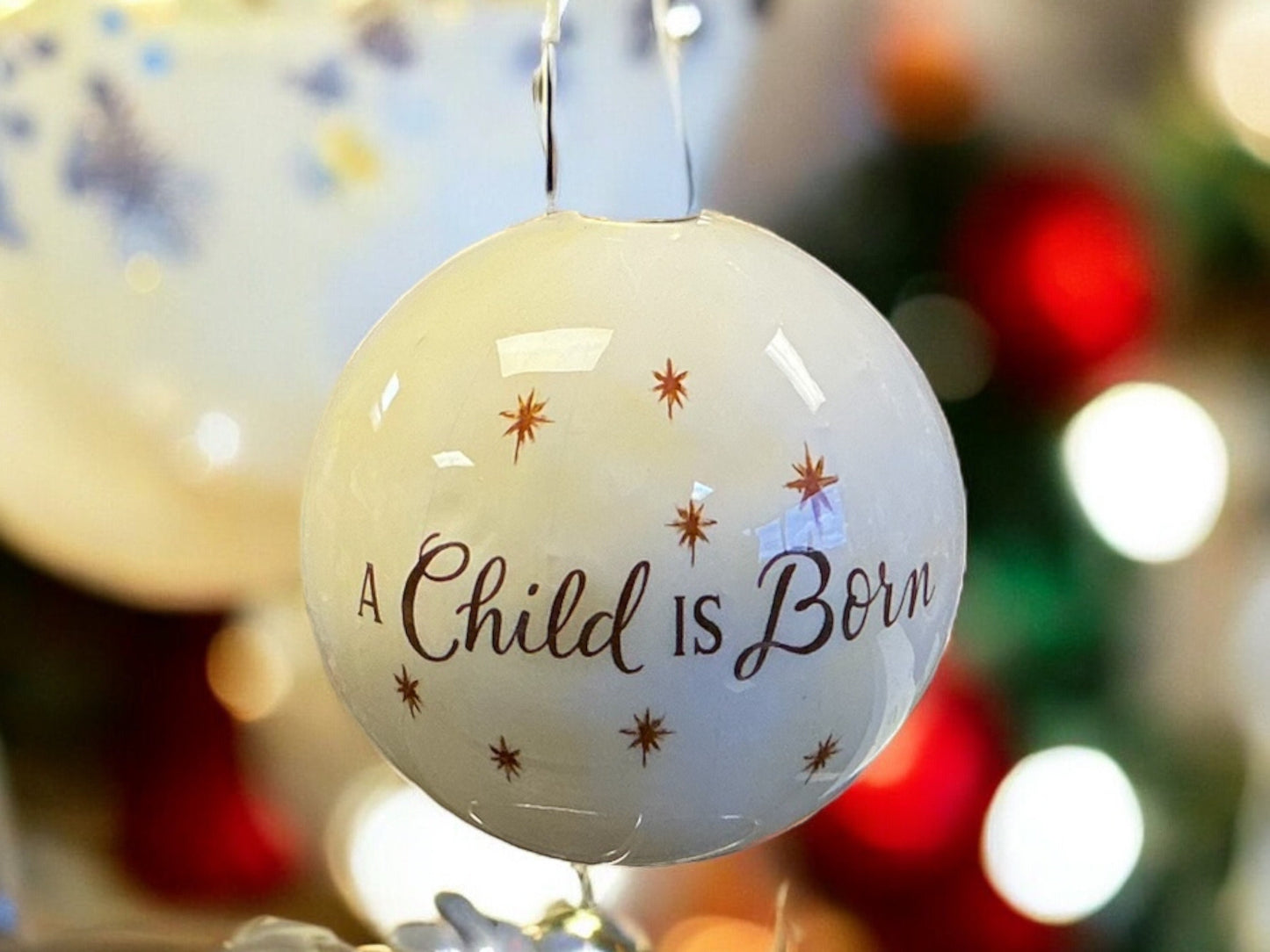 A Child is Born Christmas Ornament, Wreath Attachment