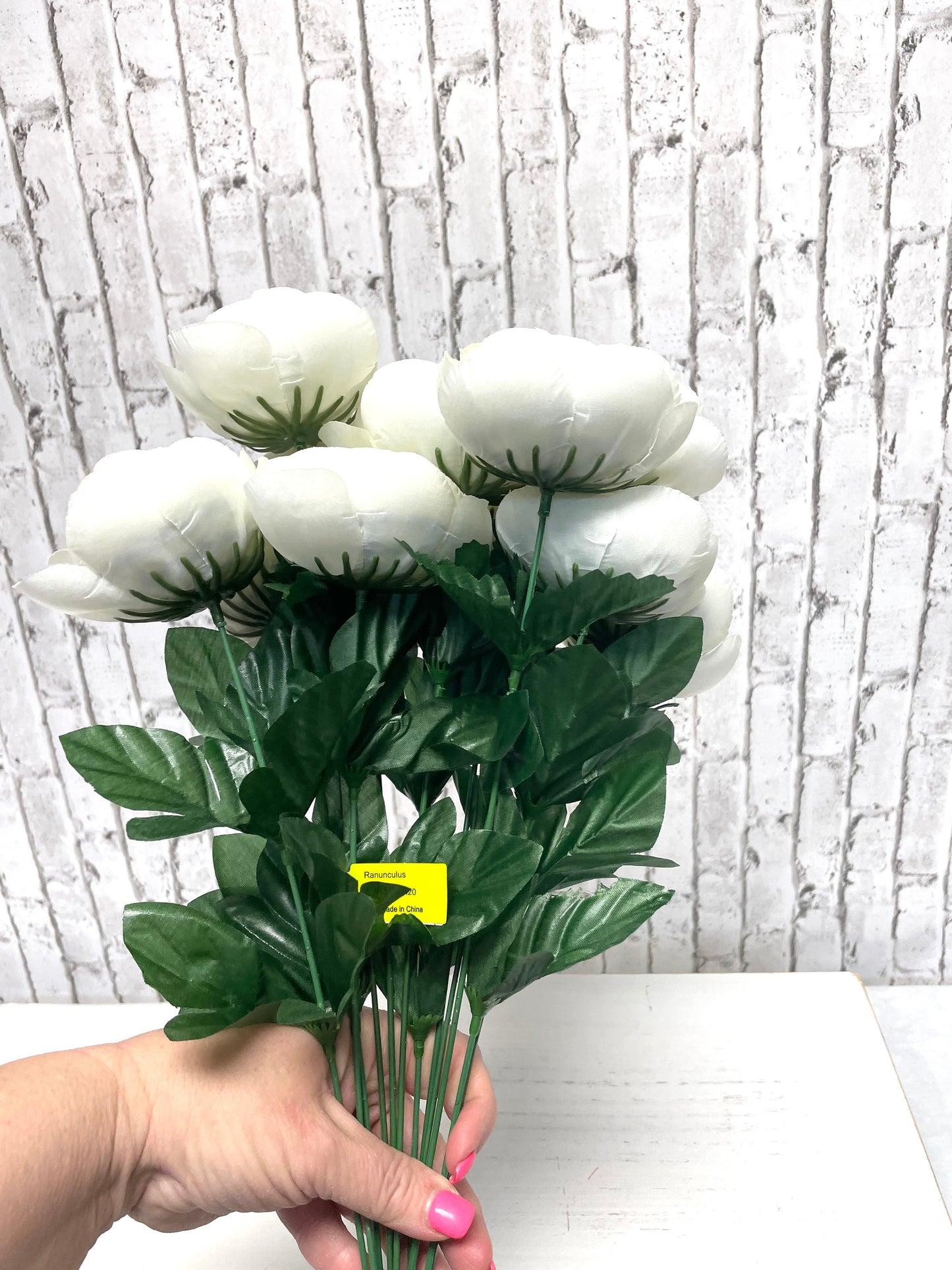 Ranunculous white silk bush, 63329CM