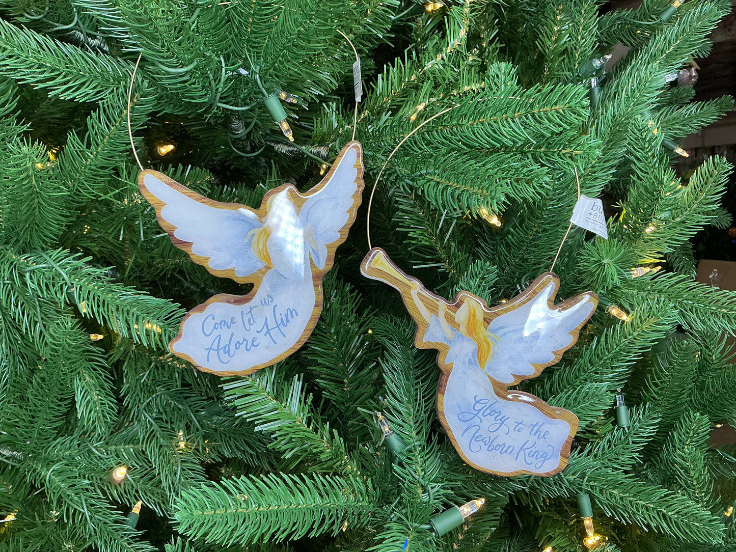 Wood Angel Ornament with Wire