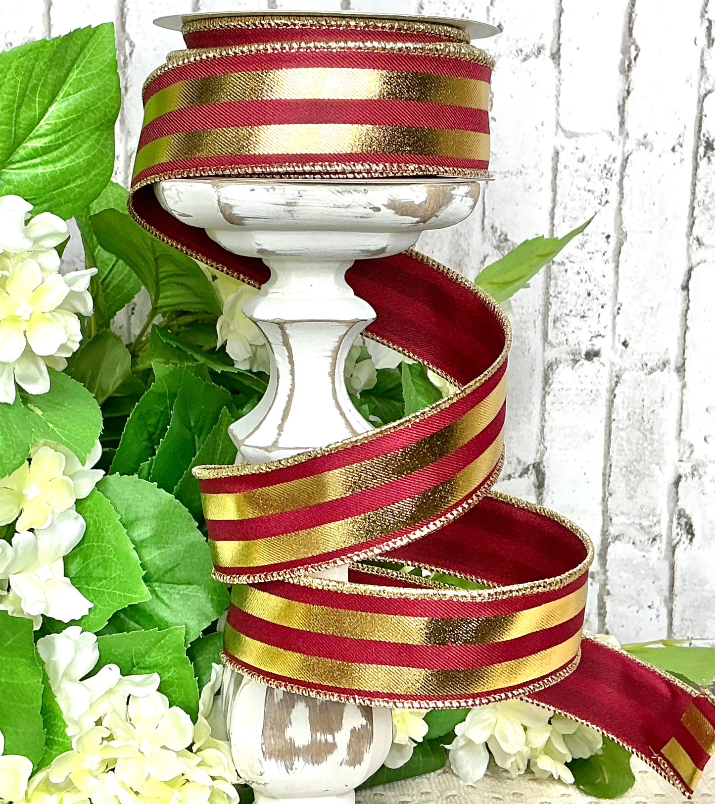 Dark red with gold stripes Ribbon, RGE142872