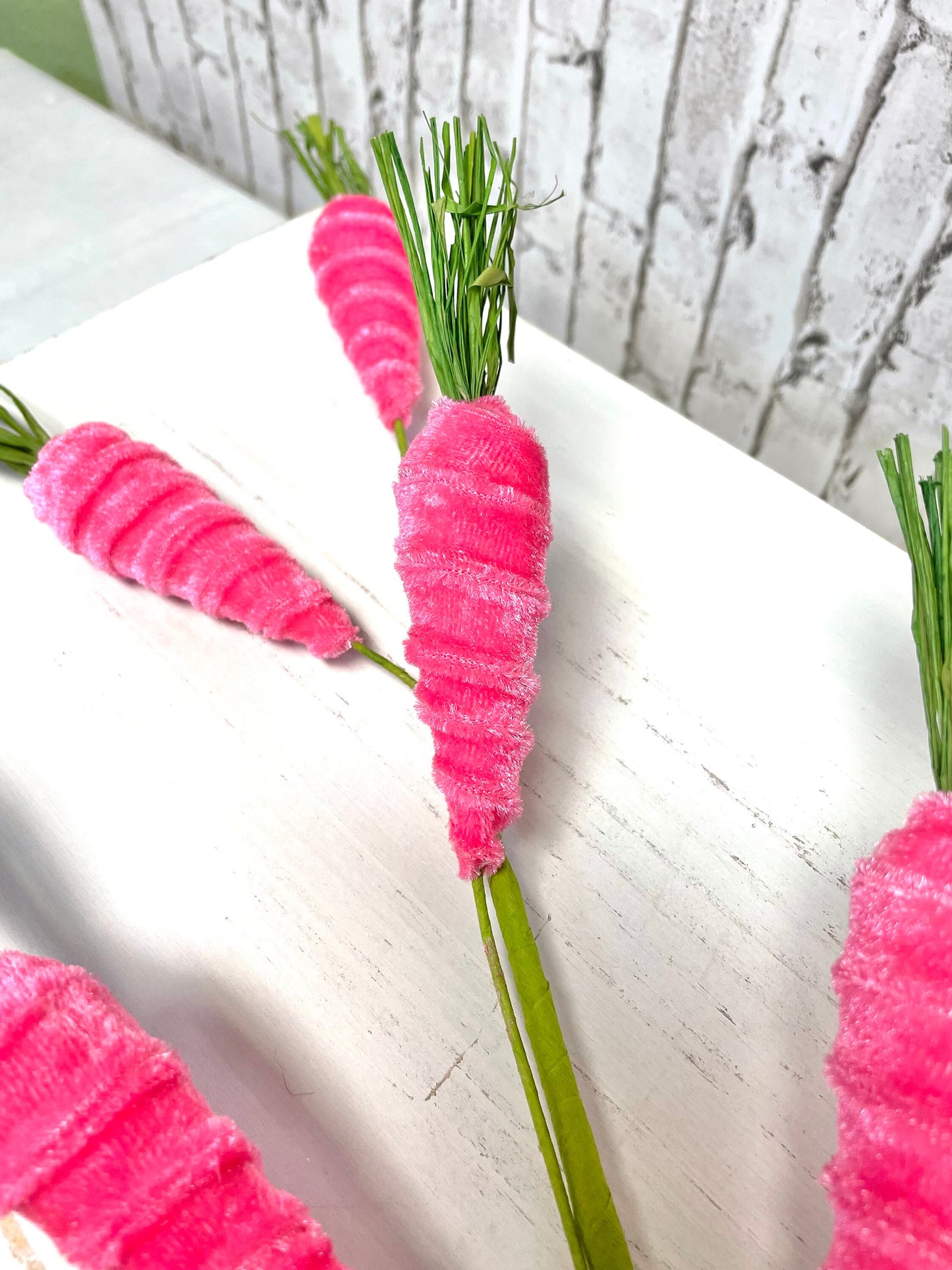 Pink velvet carrot spray, 63437BT, Easter carrot spray, spring pink carrots, velvet carrot spray, summer carrot spray