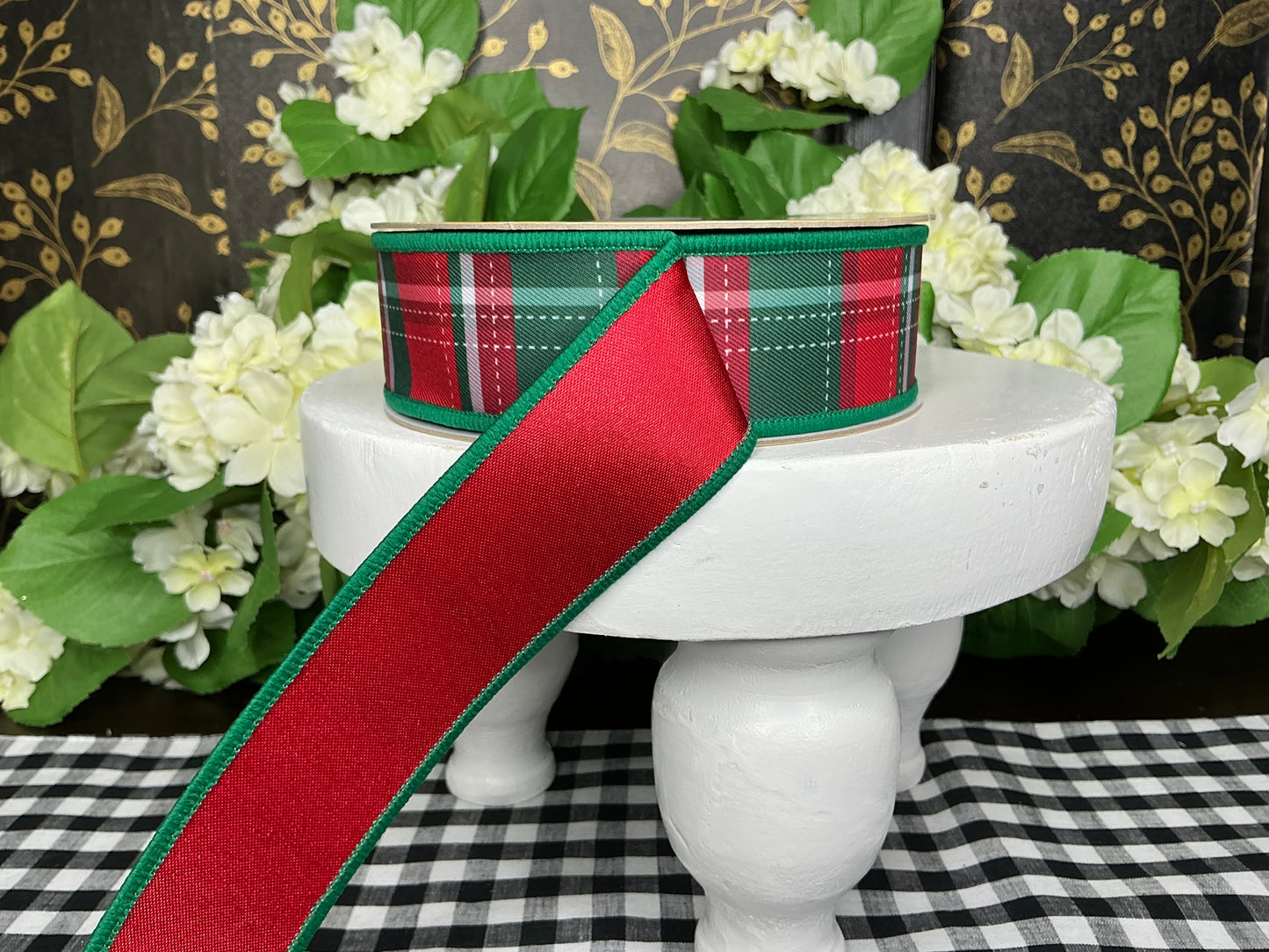 Red/Green Plaid Ribbon - D’Lux