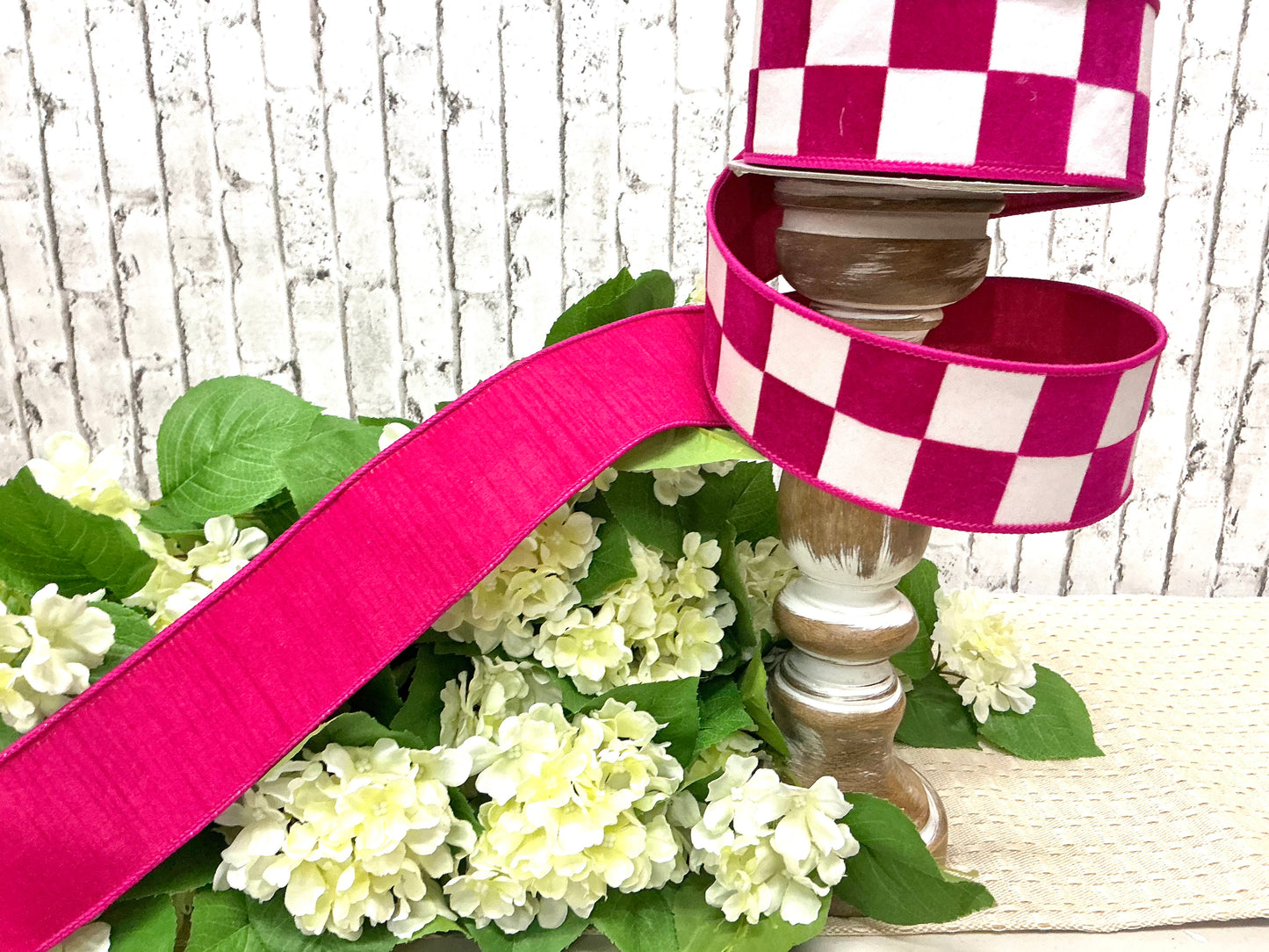 Maxi Checks, Pink, Farrisilk Designer Ribbon, SR006-08