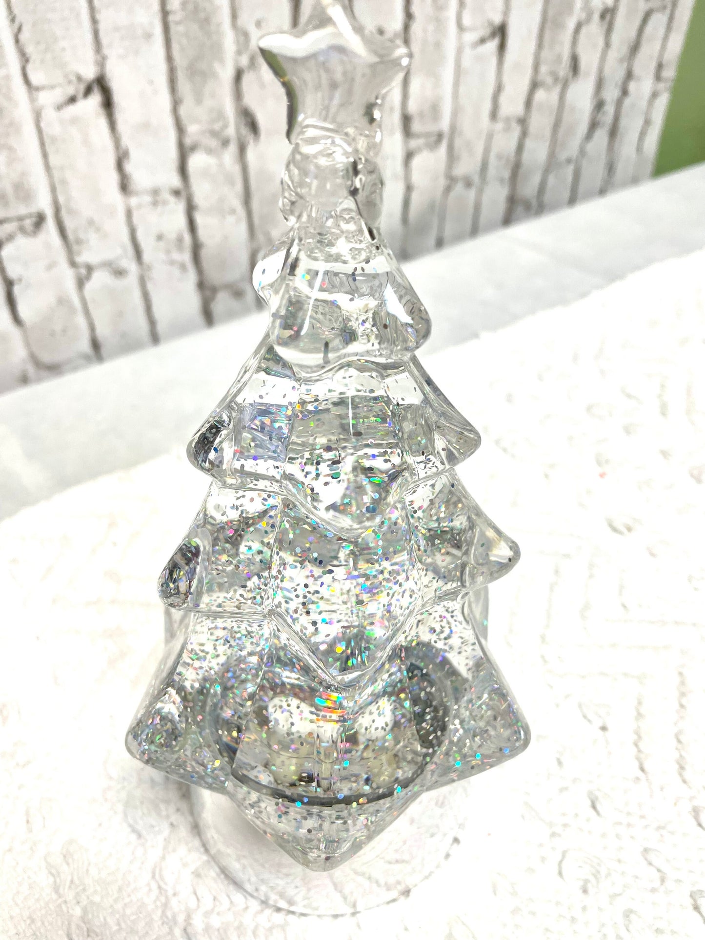 Christmas tree snow globe, lighted Christmas tree snow globe, tree snow globe, wedding gift, birthday gift, housewarming gift