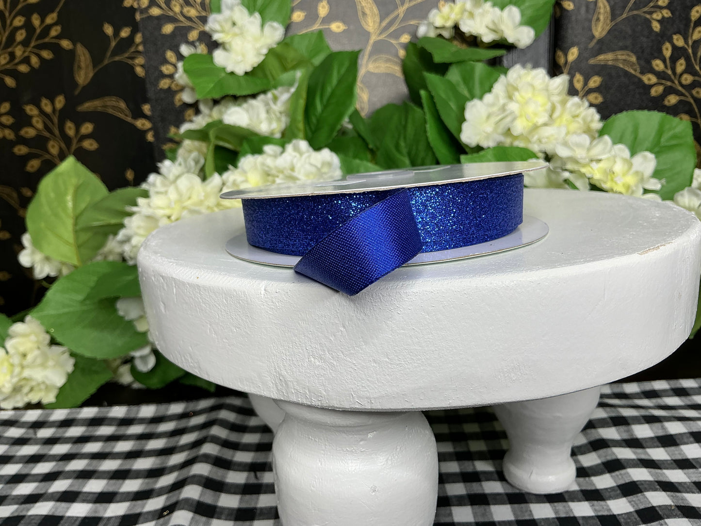 Royal Blue Shimmer Ribbon, NO WIRE, 5/8”x25YD