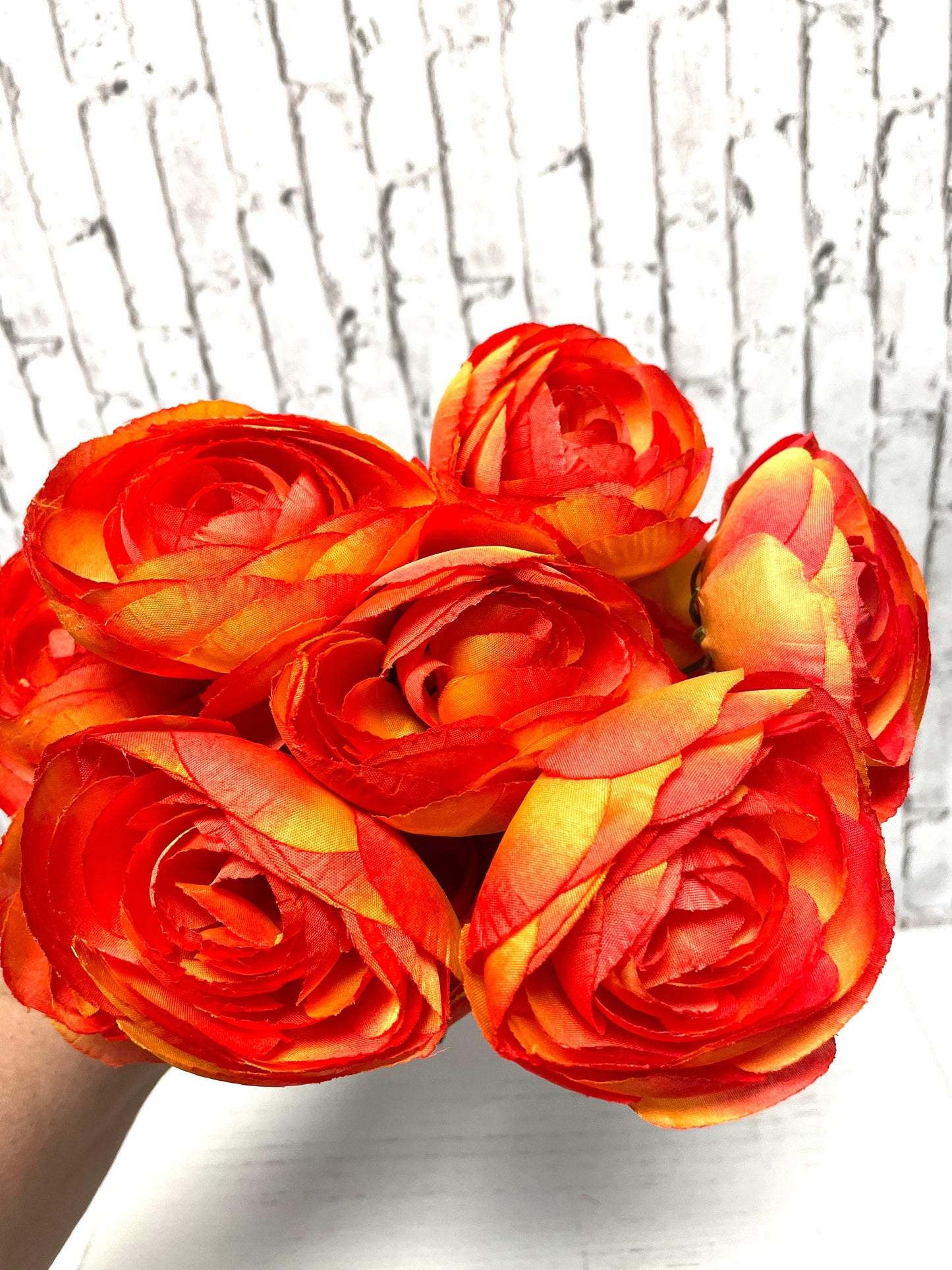 Orange ranunculous silk bush, 63329OR
