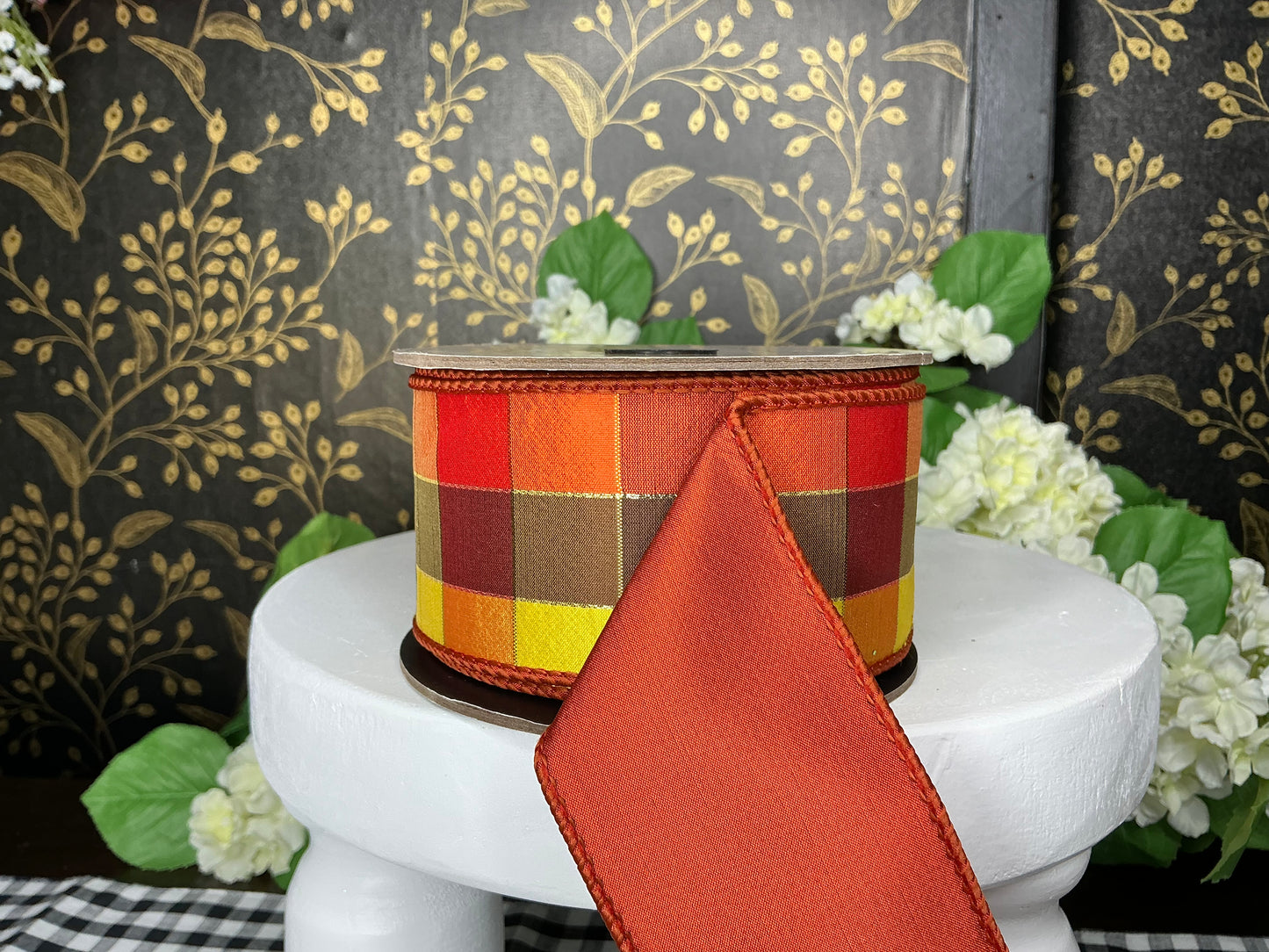 Fall Squares Ribbon - d stevens