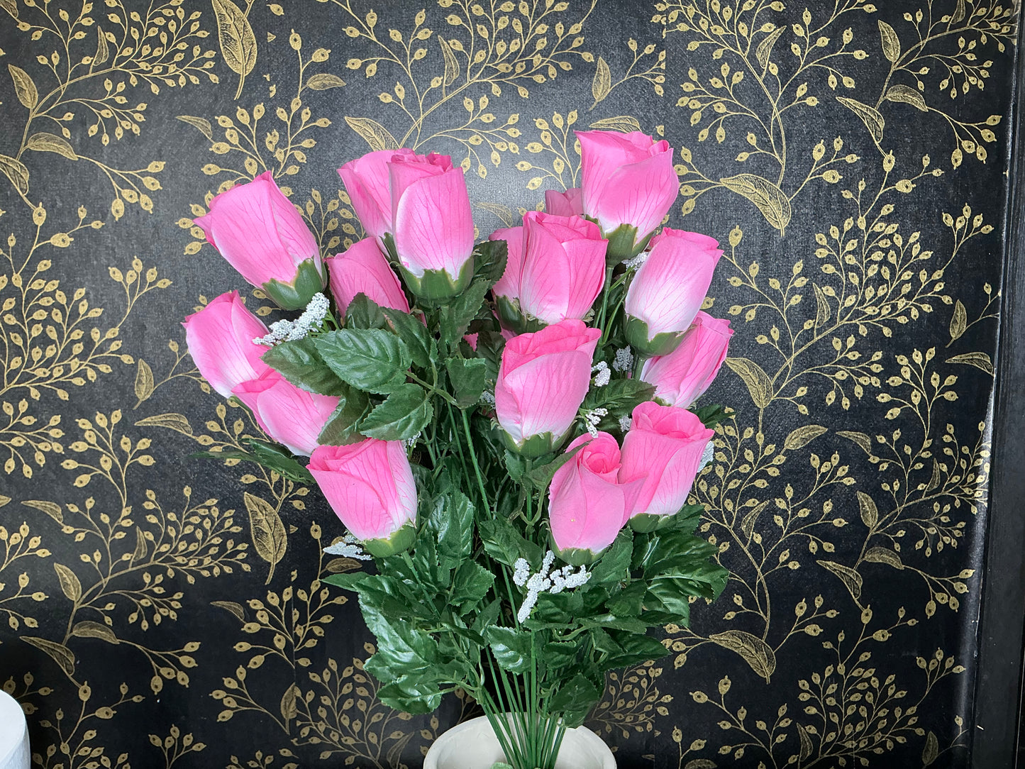 Pink Rose Bud Bush - 81066-PK