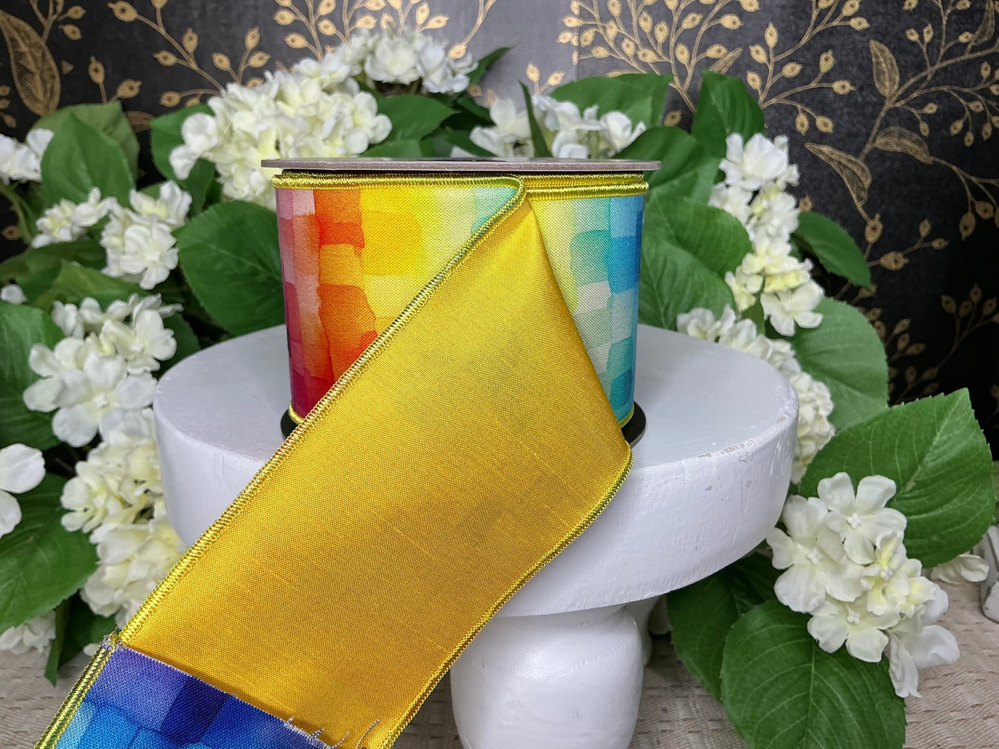 Watercolor Cubes Ribbon - d stevens - 45-0211