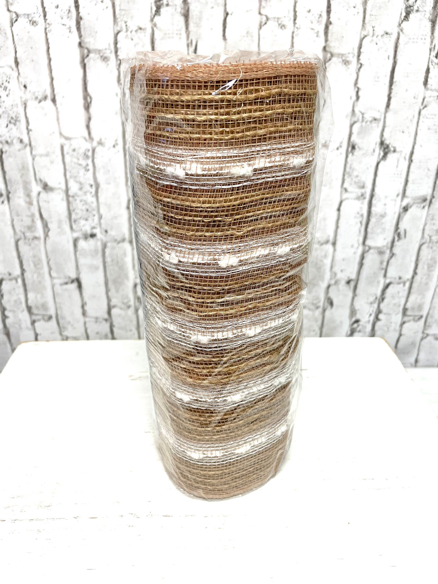 Jute mesh, poly jute snowball mesh, RY820948, 10x10 mesh, everyday mesh, beige mesh, fall mesh