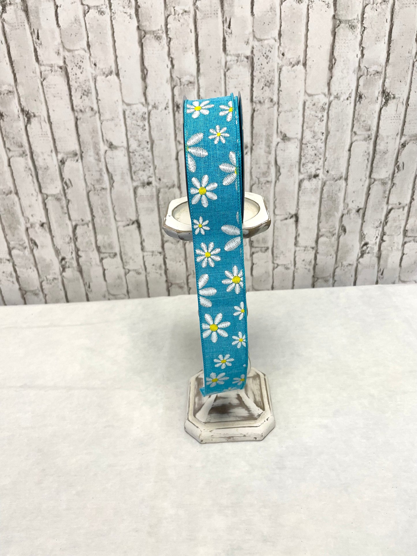 Spring turquoise daisy ribbon, RGE119134