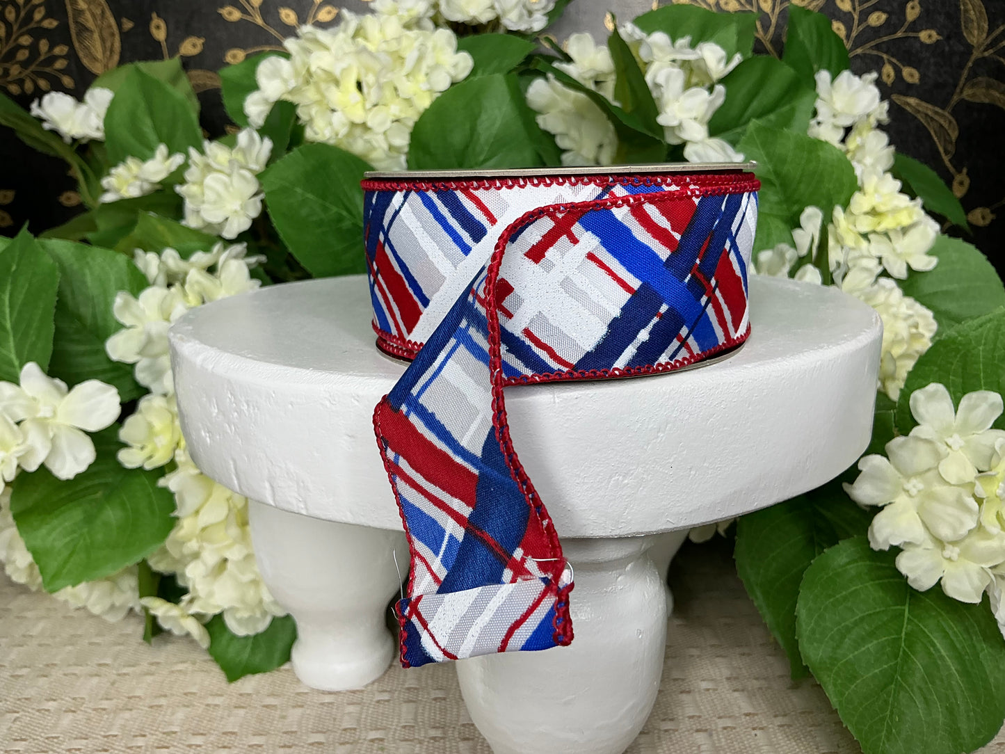 Patriotic plaid ribbon - d stevens - 09-5254