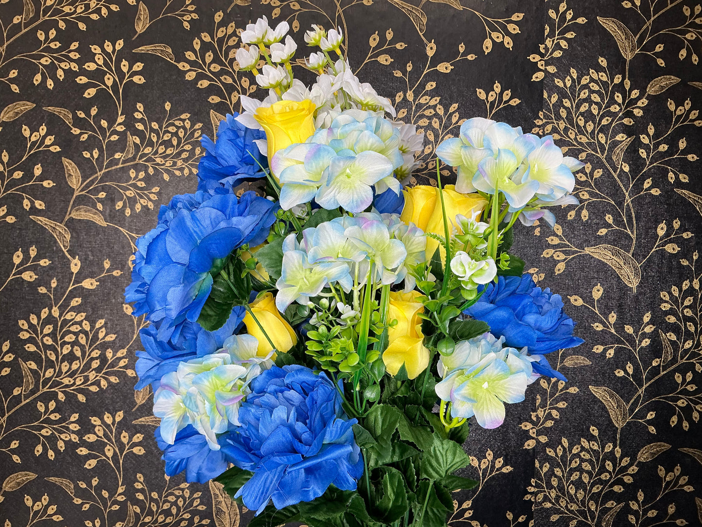 Blue/Yellow Peony Rose Bush - 85656-BLYEL