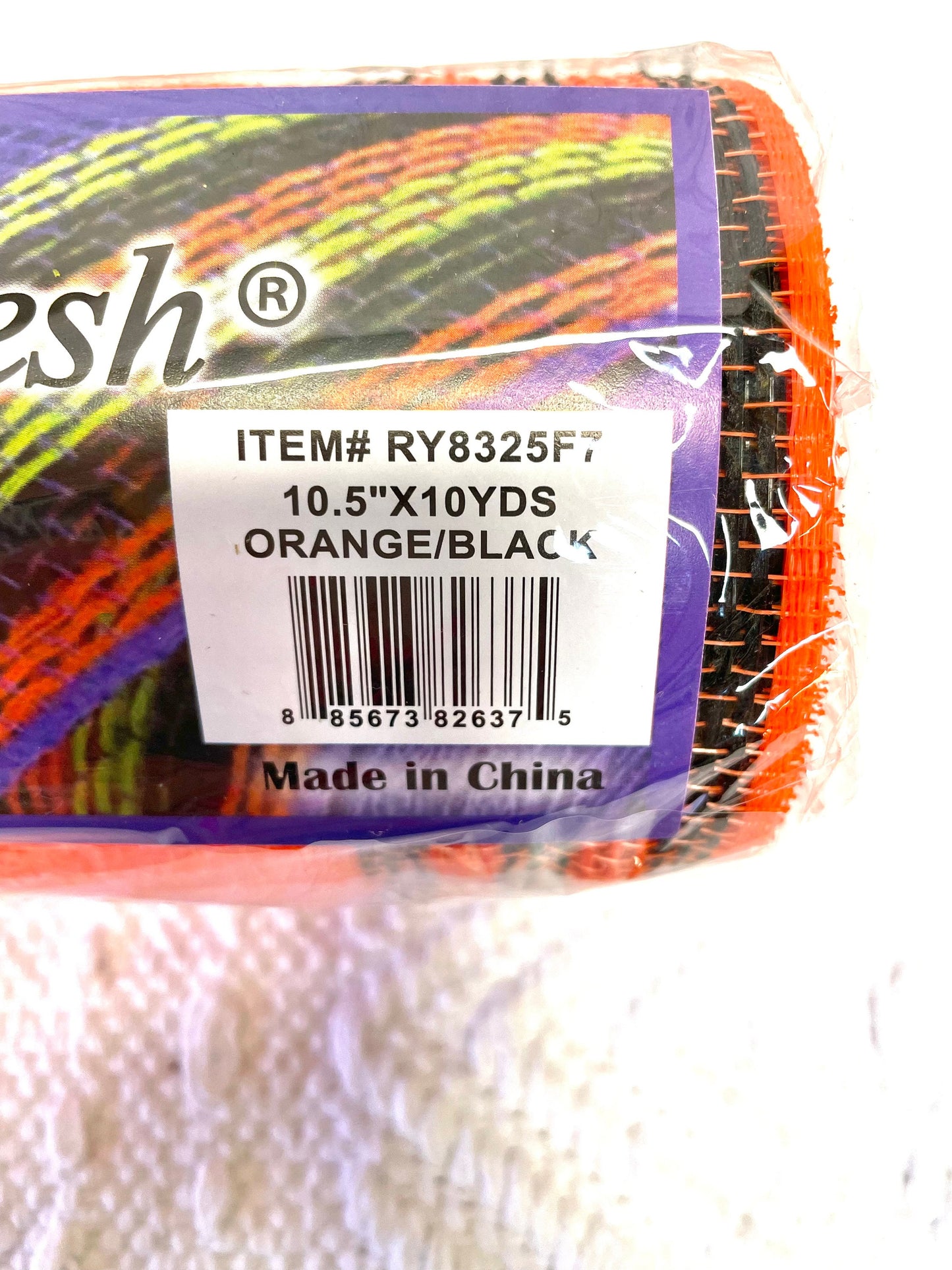 RY8325F7, orange black border striped mesh