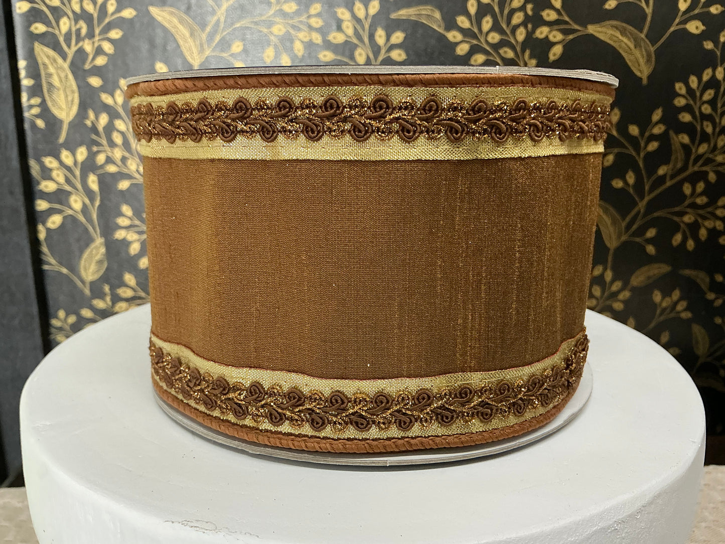 Vintage Scroll Ribbon, Pecan, Farrisilk, RK827-35