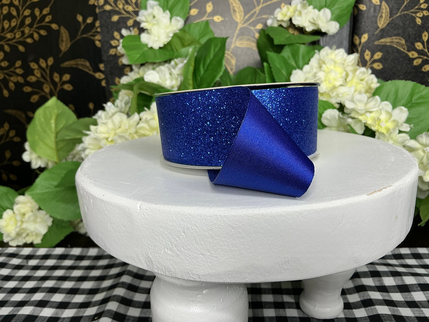 Royal Blue Shimmer Ribbon, No Wire - 1.5”x25YD