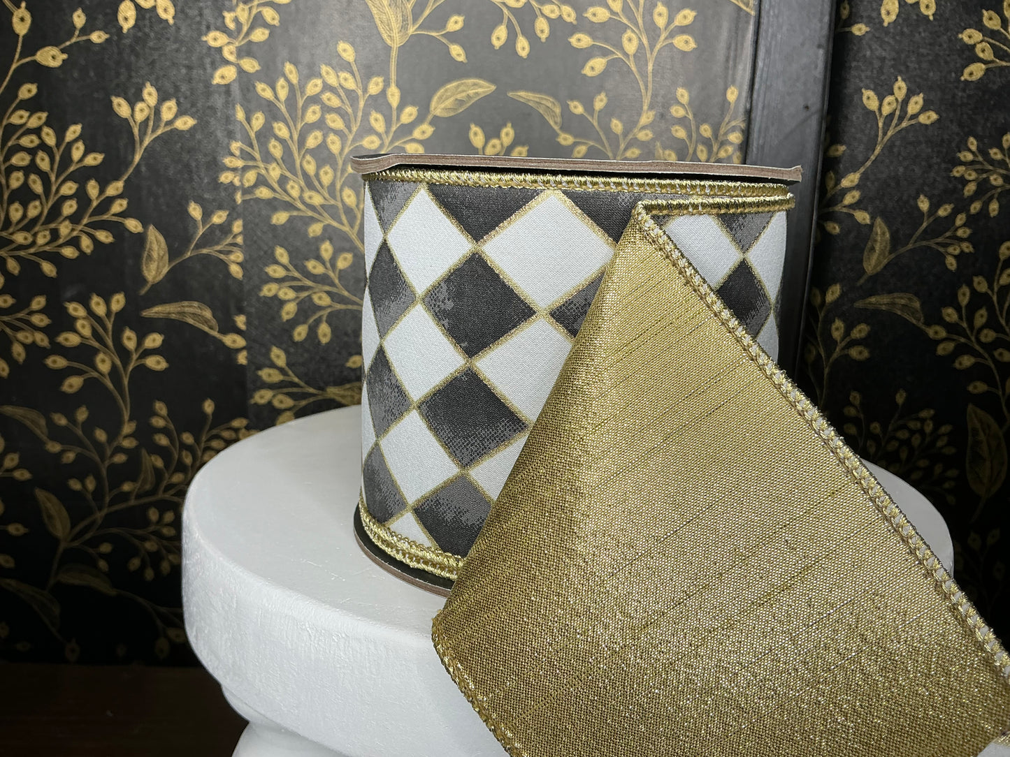 Black/White Harlequin Ribbon - Reliant Ribbon