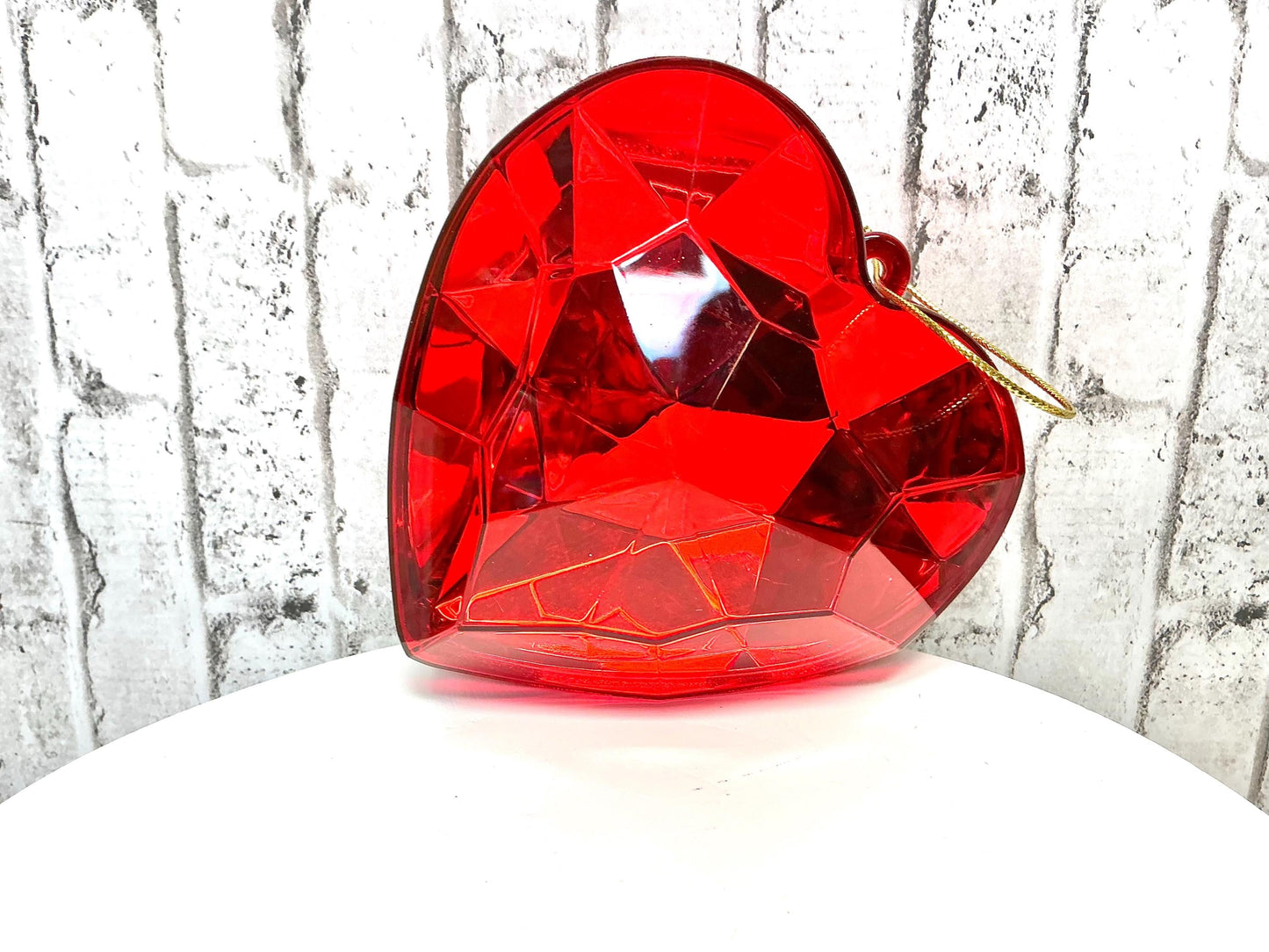 Red Heart Shaped Jewel, 6”, Farrisilk, CX094-02