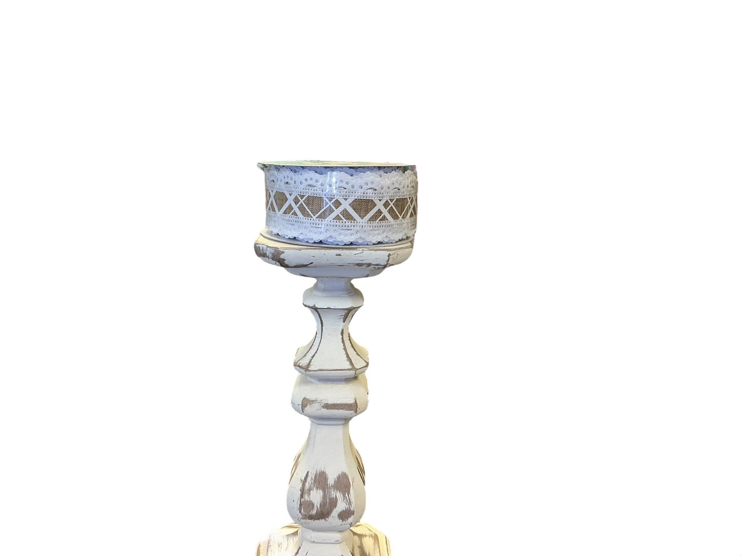 Natural line check burlap with lace ribbon, lace edge ribbon, RGA856501