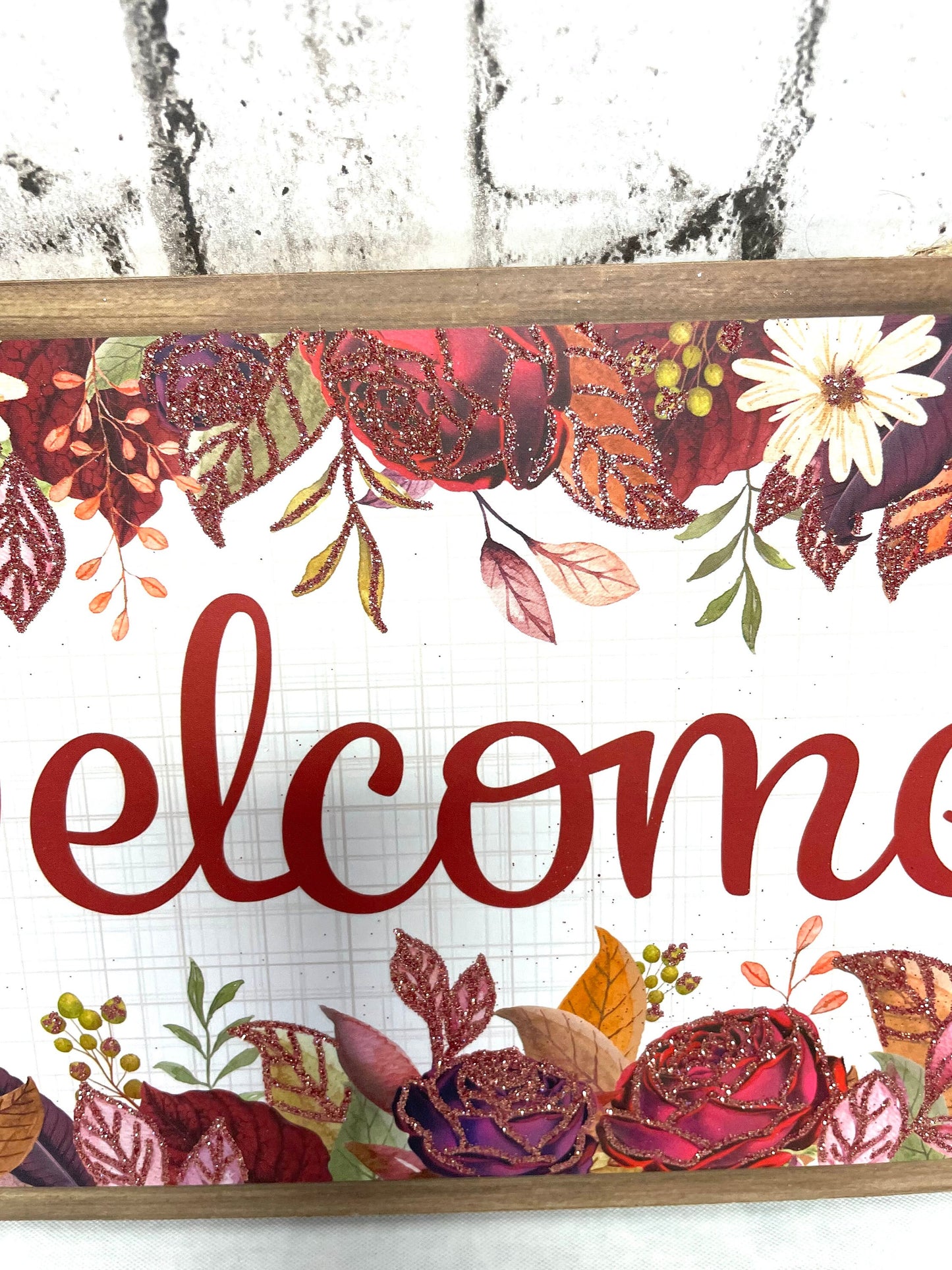 Fall sign, fall Welcome sign, welcome burgundy and pinks fall sign, welcome sign, AP7862