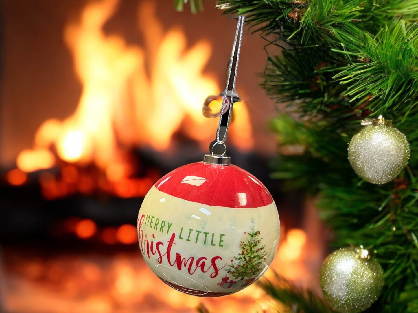 Merry Little Christmas with Tree ornament