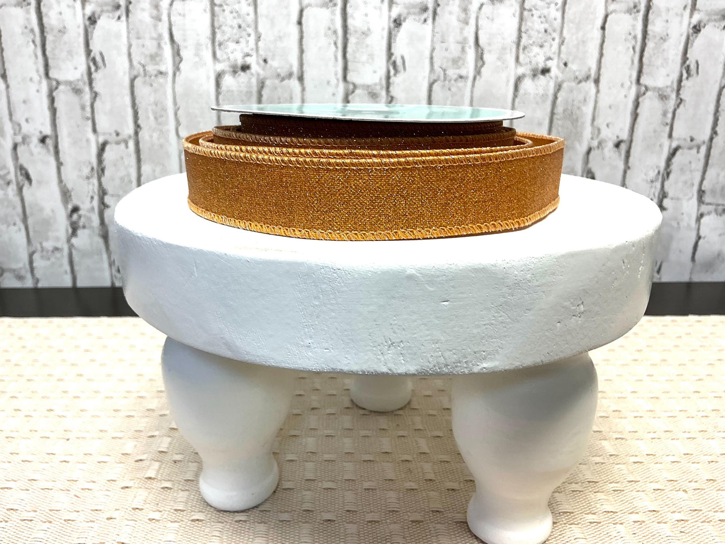 Mustard Shimmer Ribbon, 7/8” x 10YD, Wired, RGE738090