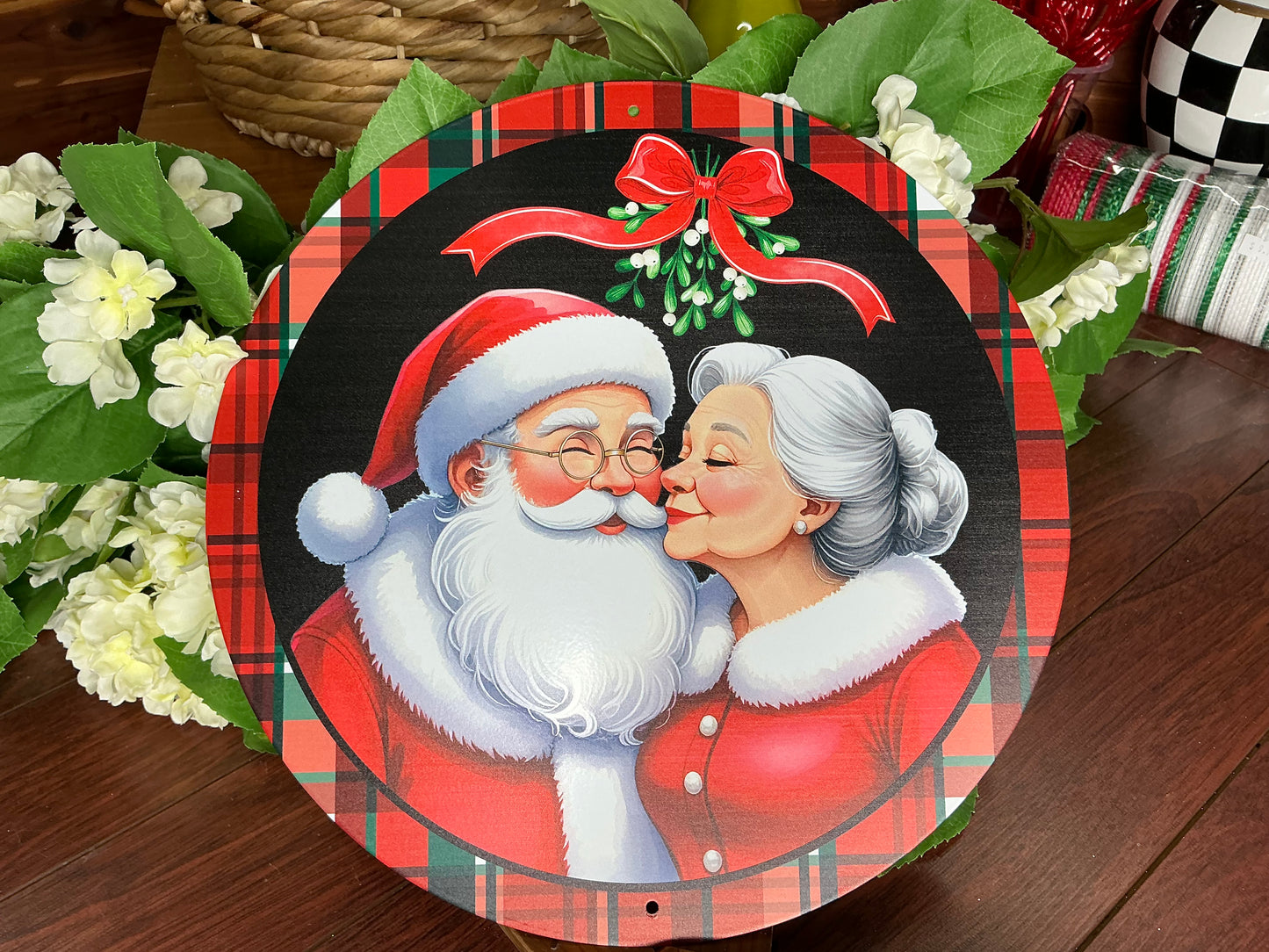 Mr and Mrs Clause Sign - Wreath Attachment