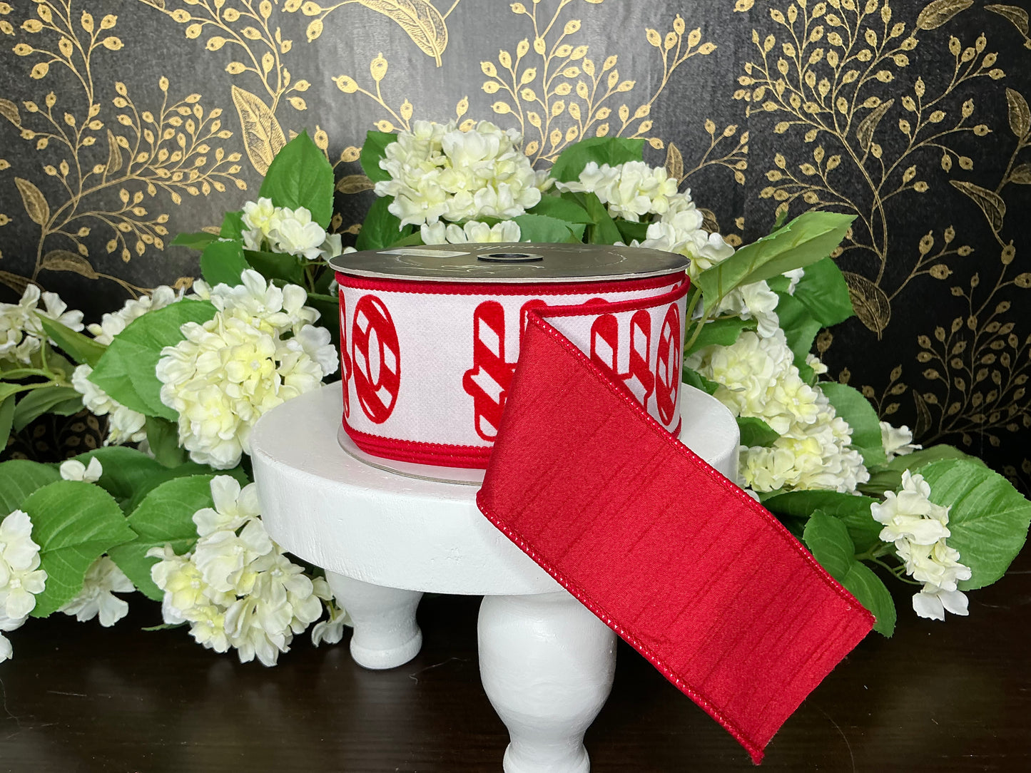 HO HO HO Ribbon, Farrisilk designer ribbon, RK696-57
