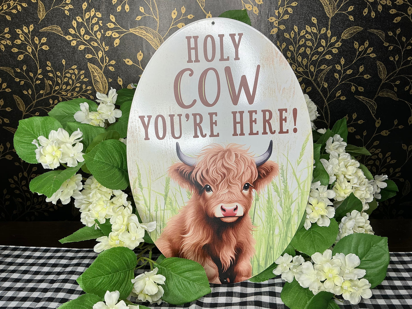 Holy Cow Oval Sign