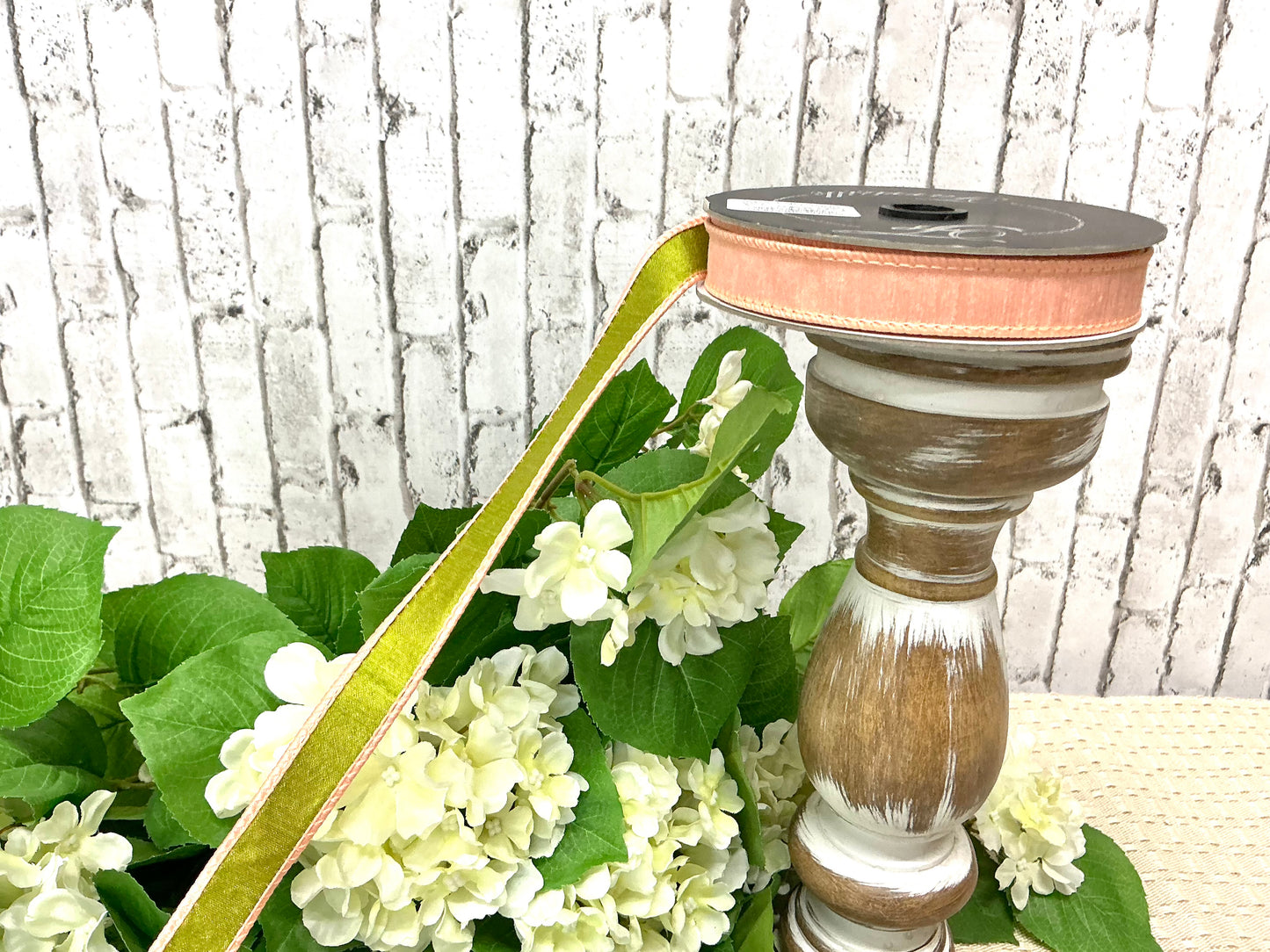 Spring Greenery Ribbon, Farrisilk designer ribbon, RK595-73