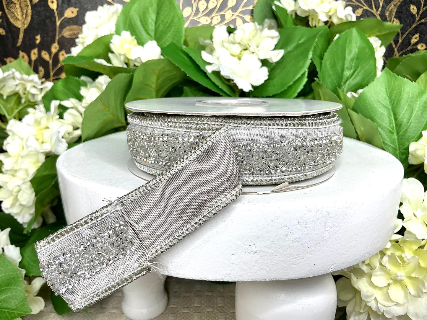 Silver beaded Ribbon, 98265