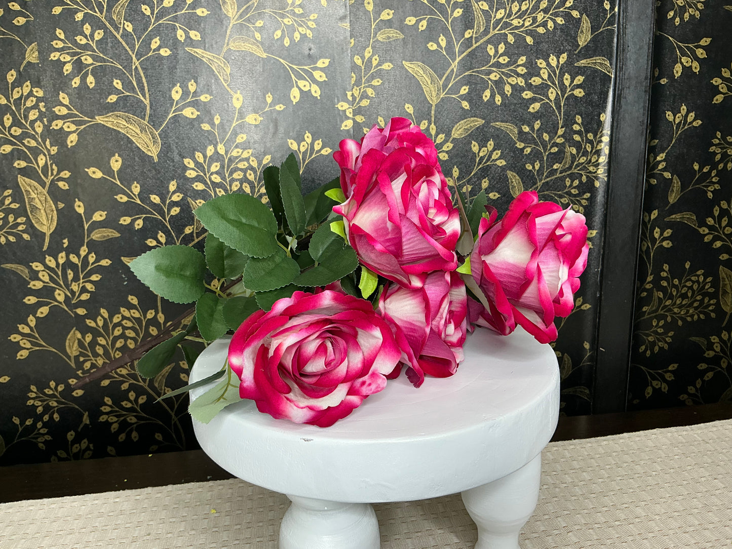 Fushia/White Rose Bush - 20.5” - 85697-FU