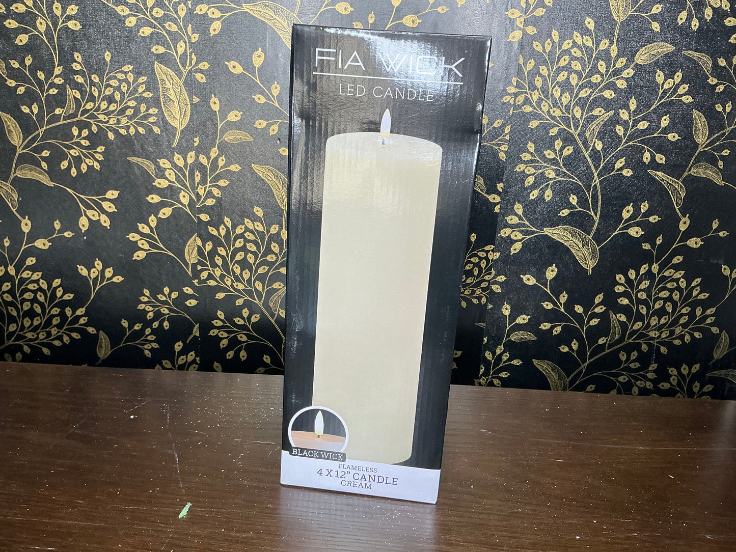 Battery Operated Candle, 4”dx12”H