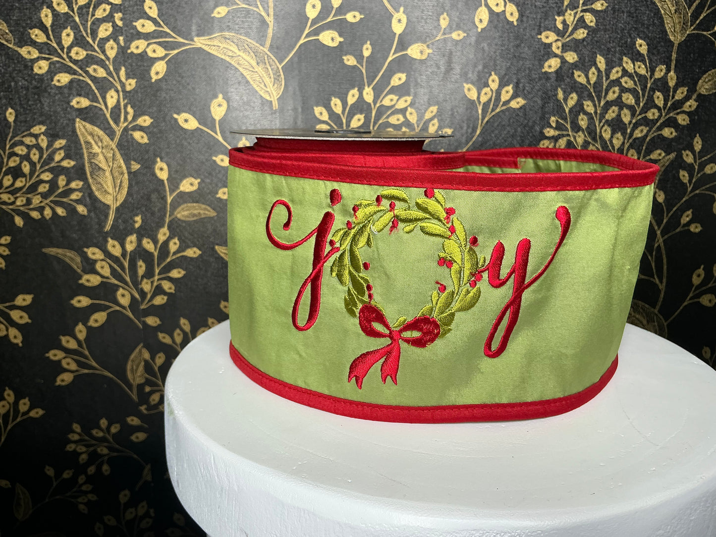 Embroidered Wreath Ribbon - John Mark Ribbon