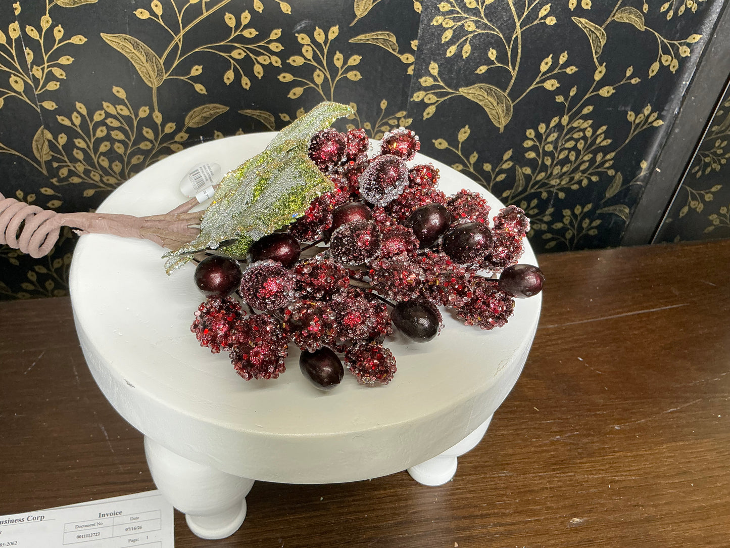 Beaded Grape Cluster Ornament