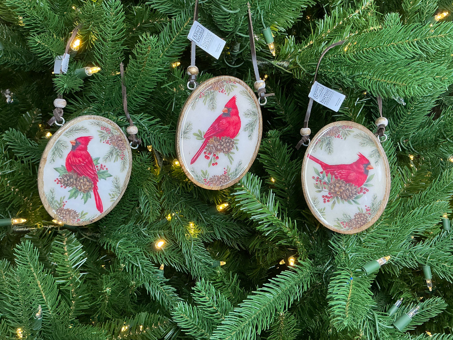 Oval Cardinal Ornaments