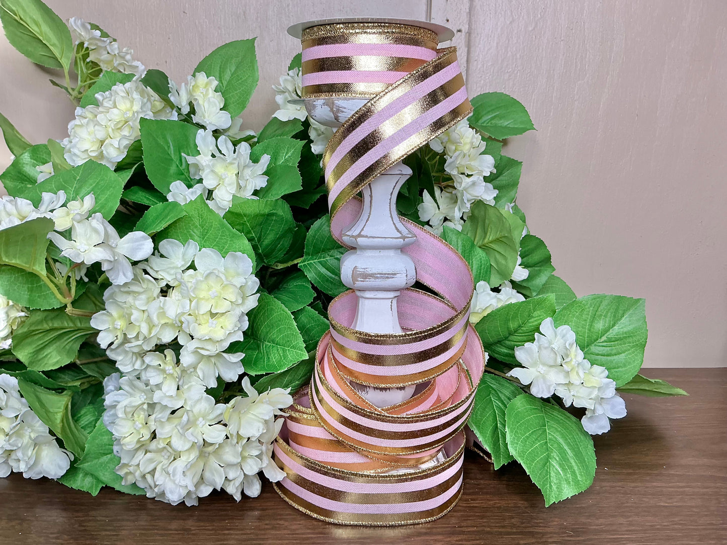 Light pink/Gold striped ribbon, RGE142815