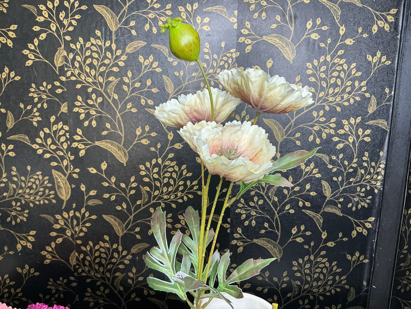 Poppy Spray - Cream/Purple