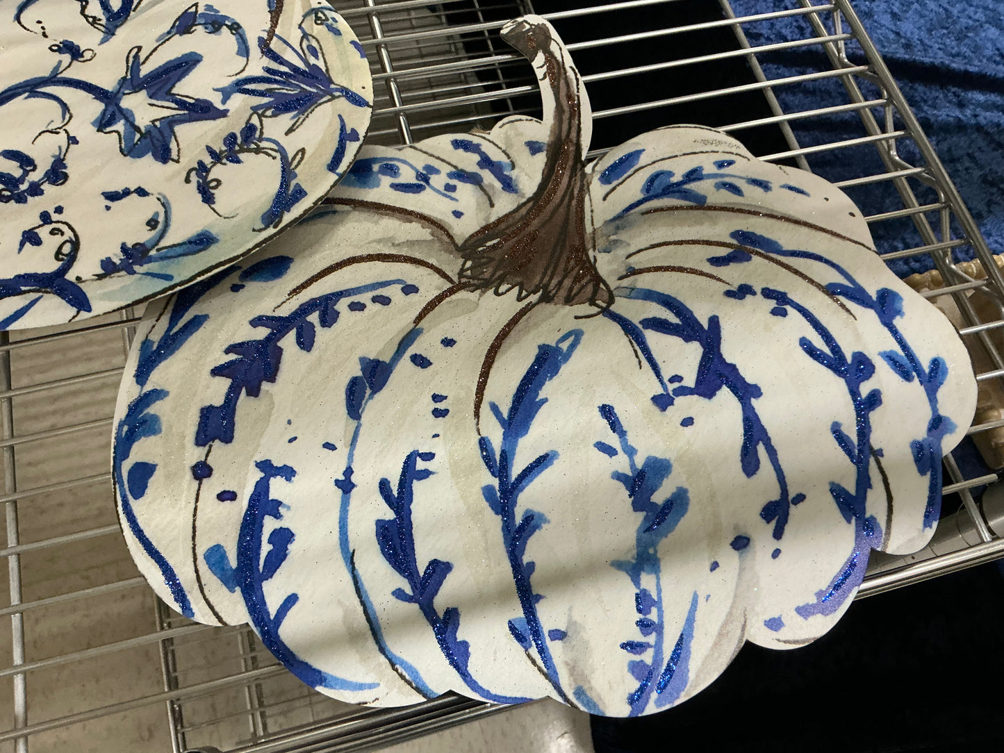 Blue and White Pumpkins, Round Top Collection