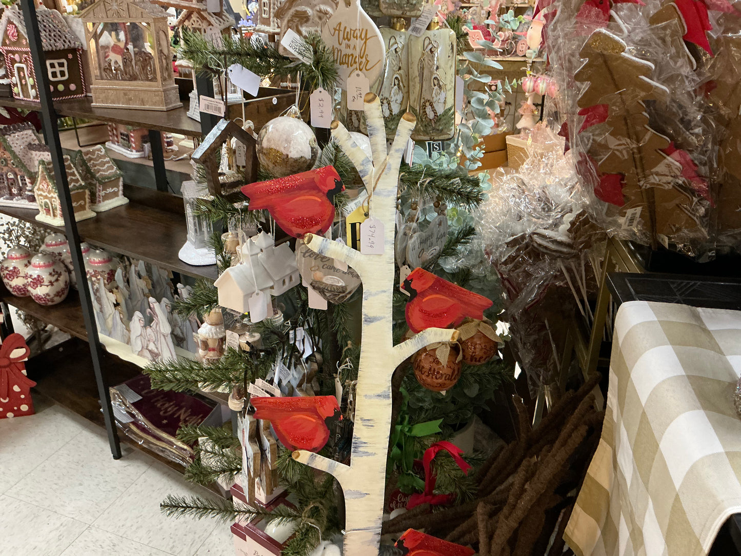 Cardinals on a branch, Round Top Collection