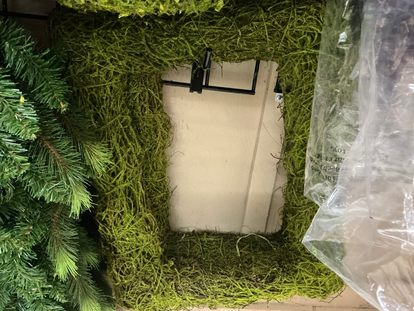 Square moss covered wreath base, 62069GN