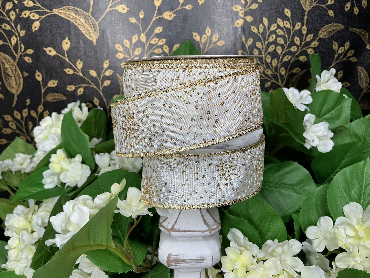 Glitter Dots Satin Ribbon, RGC1903