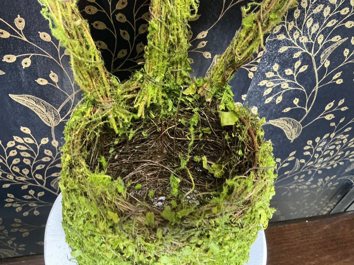Moss bunny basket - 63656GN